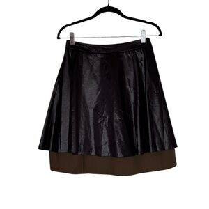 NWT Montecore Black & Khaki Multi-layered Skirt Size 42/Medium Italian